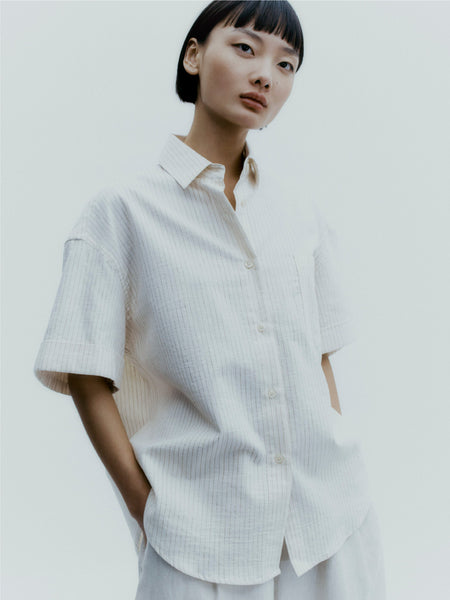 Relaxed Short Sleeve Shirt Beige