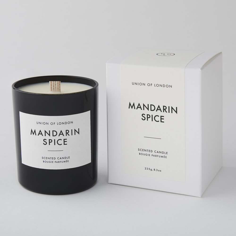 Union Of London Mandarin Spice Medium Black Sustainable Soya Candle