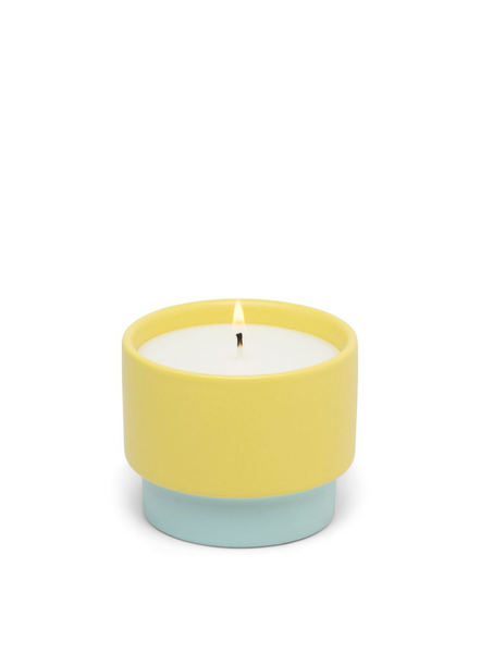 Paddywax Color Block 6oz Yellow Ceramic Minty Verde Candle
