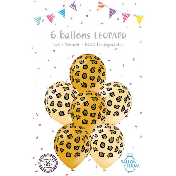 cotillons Alsace 6 Ballons Latex Leopard 30 Cm