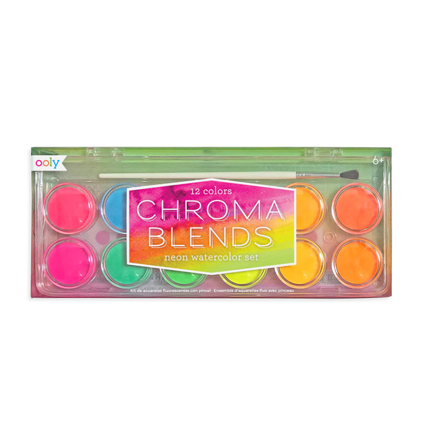 Ooly Chroma Blends Watercolor Paint Set - Neon - 12 Set