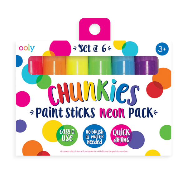 Ooly Chunkies Paint Sticks - Neon - Set Of 6