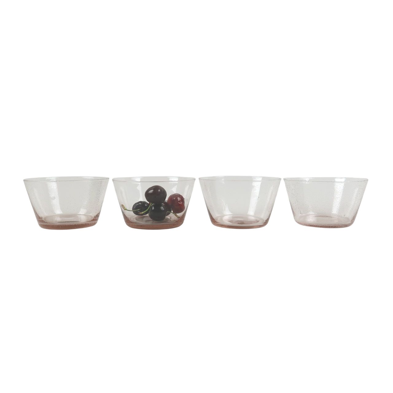 British Colour Standard Boxed Set of 4 Small Glass Bowls – Old Rose