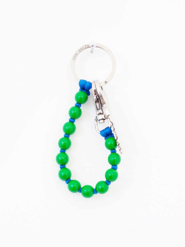 Ina Seifart  Short Green and Blue Perlen Keyholder