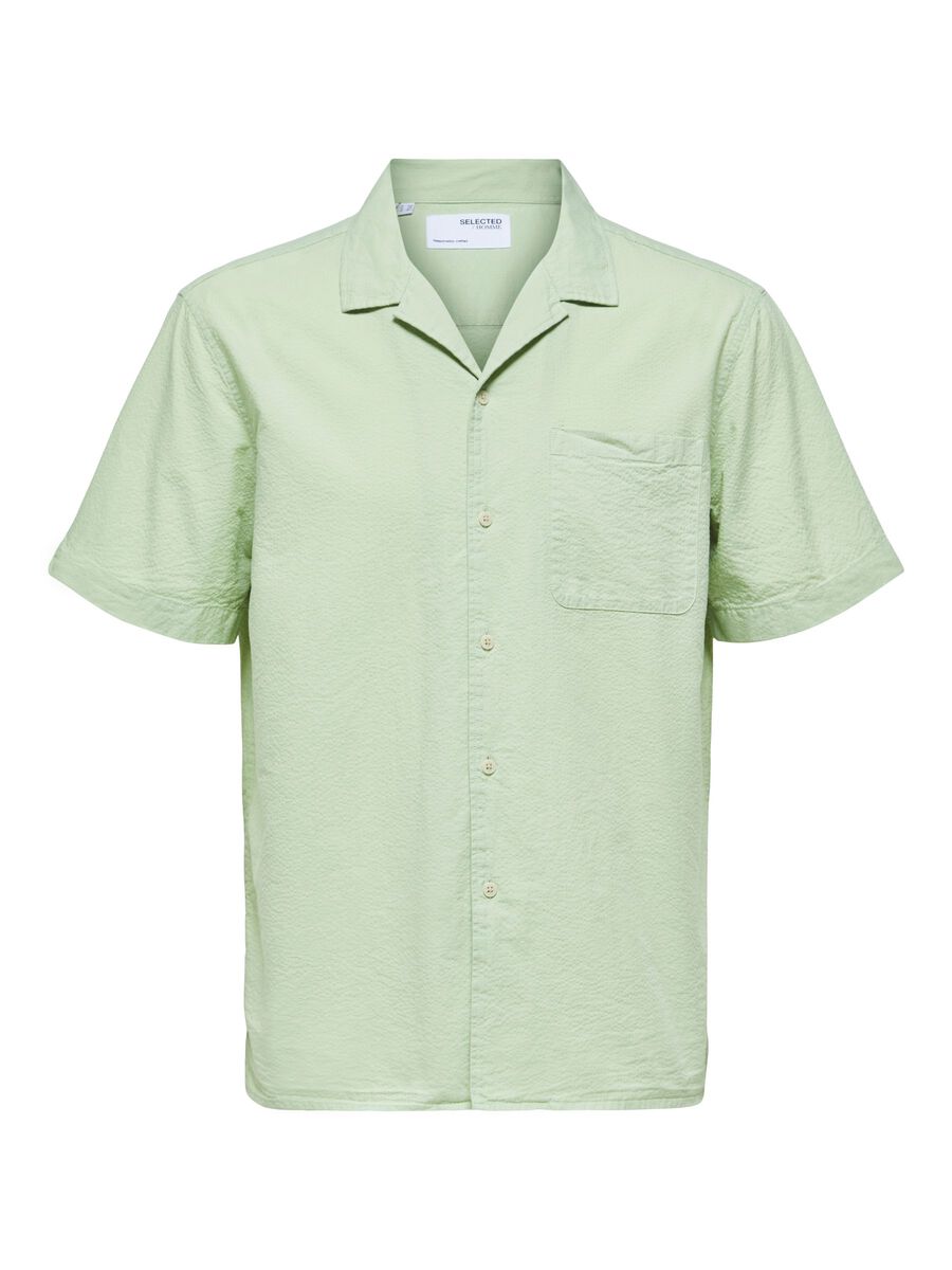 Selected Homme Relax Ray Shirt Seersucker - Green Lilly 