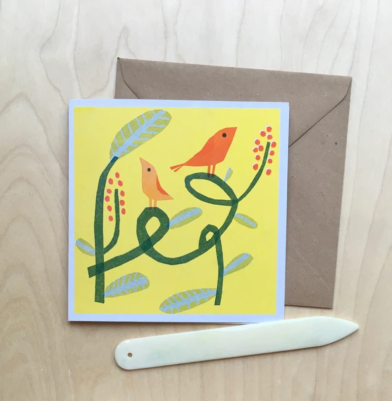 Iciri Birds Riso Greetings Card