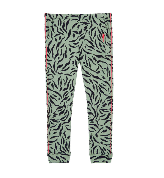 : Kids Khaki With Black Zebra Joggers