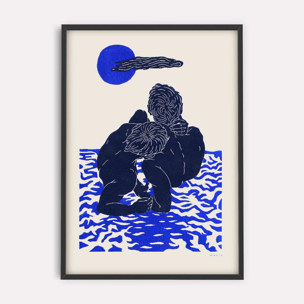 Art Print Maliv: Blue Moon II 50x70cm