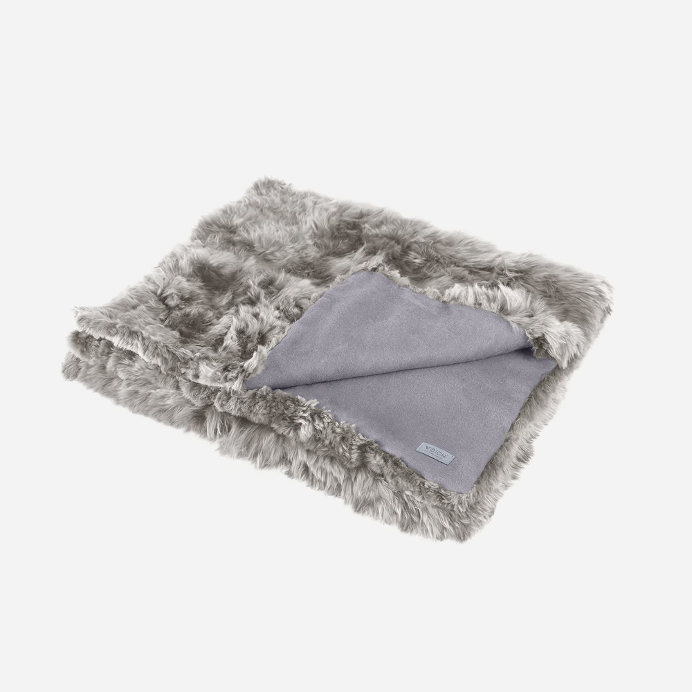 Weich Couture Alpaca Suri Alpaca Fur Blanket CARMEN 220 x 130 cm - Grey