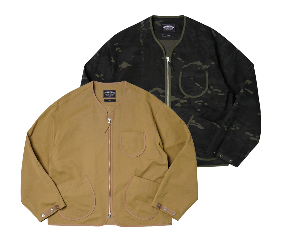 Round Zip Up Cardigan | Beige Or Black Multicam