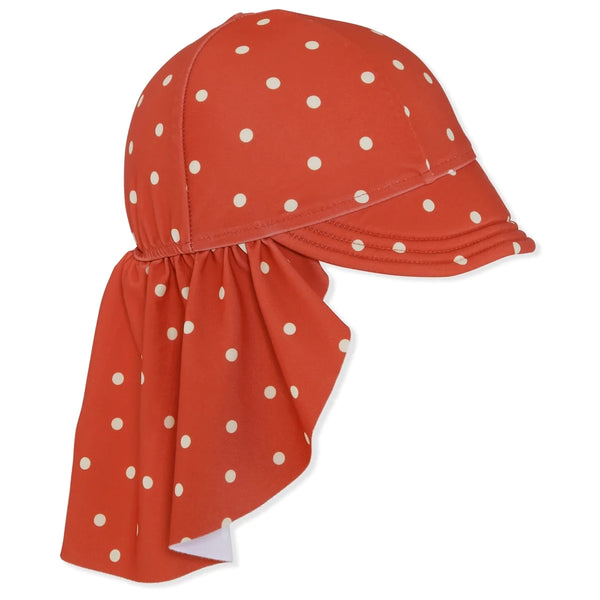 : Manuca Frill Sun Hat - Kelly Red Dot