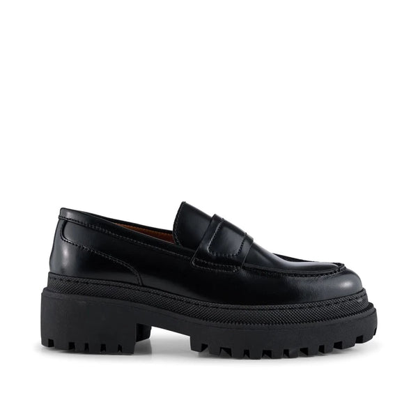 Iona Saddle Loafer Black Polido High Shine