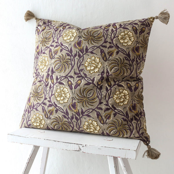 Leela Block Printed Cushion Cover - Fig 50cm