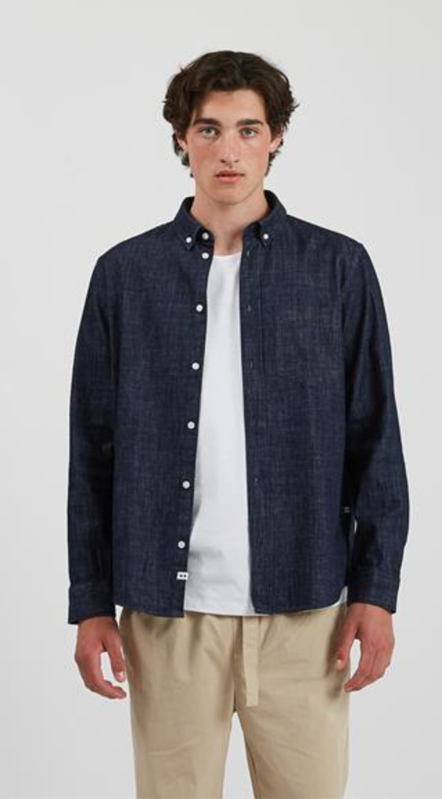 Chambray 2.0 long sleeved shirt dark blue