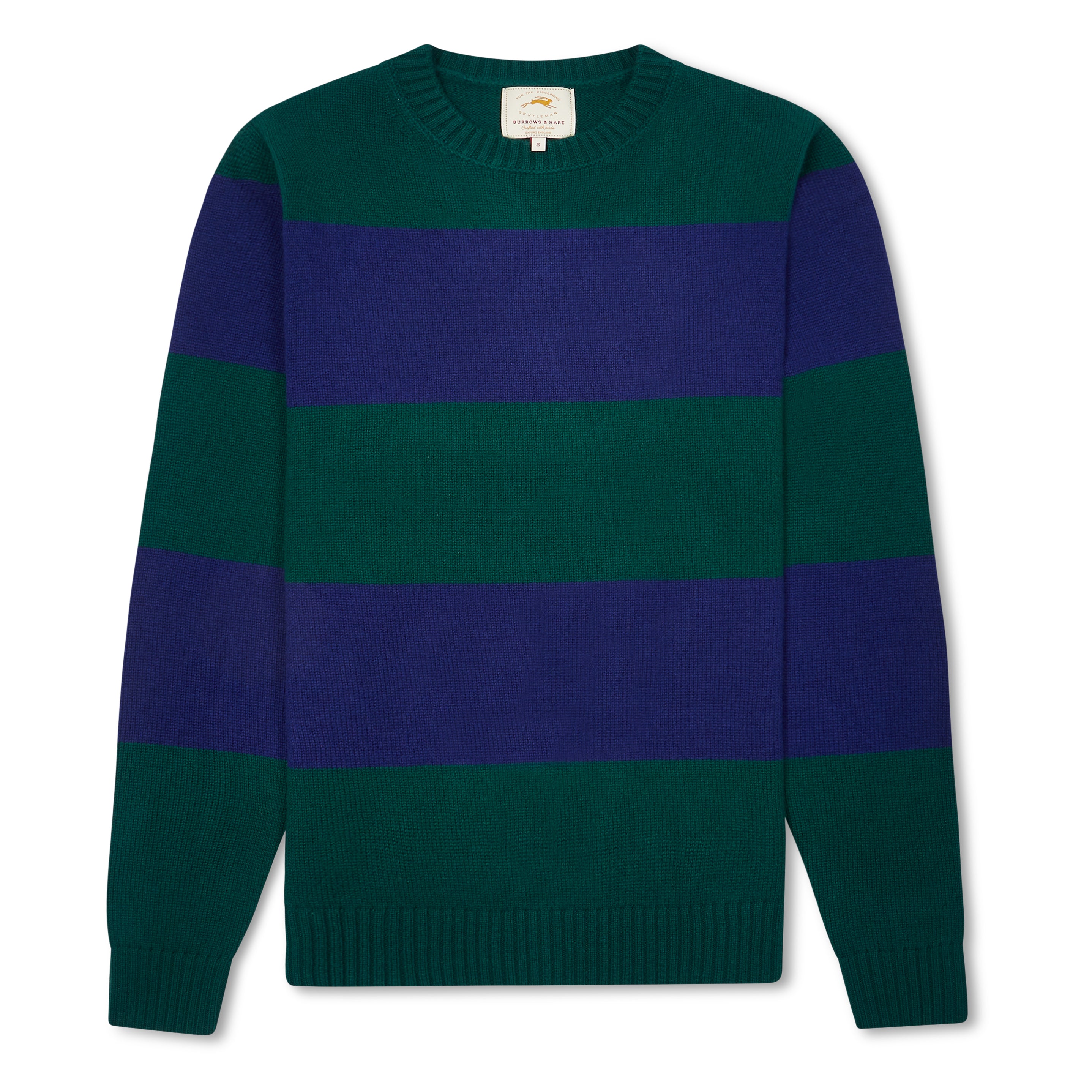 Striped Crew Neck Jumper - Green