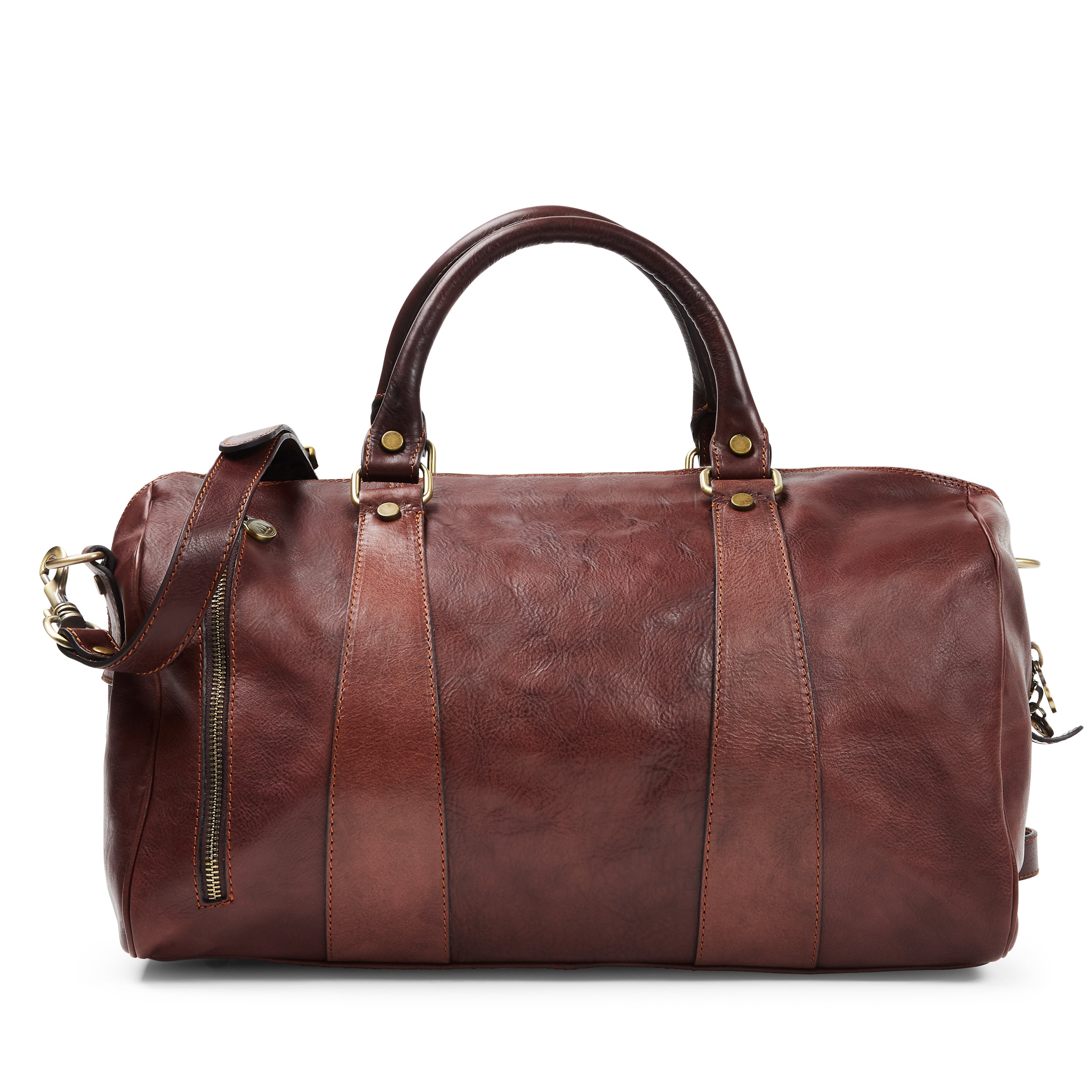 'Arthur' Leather Overnight Bag - Brown