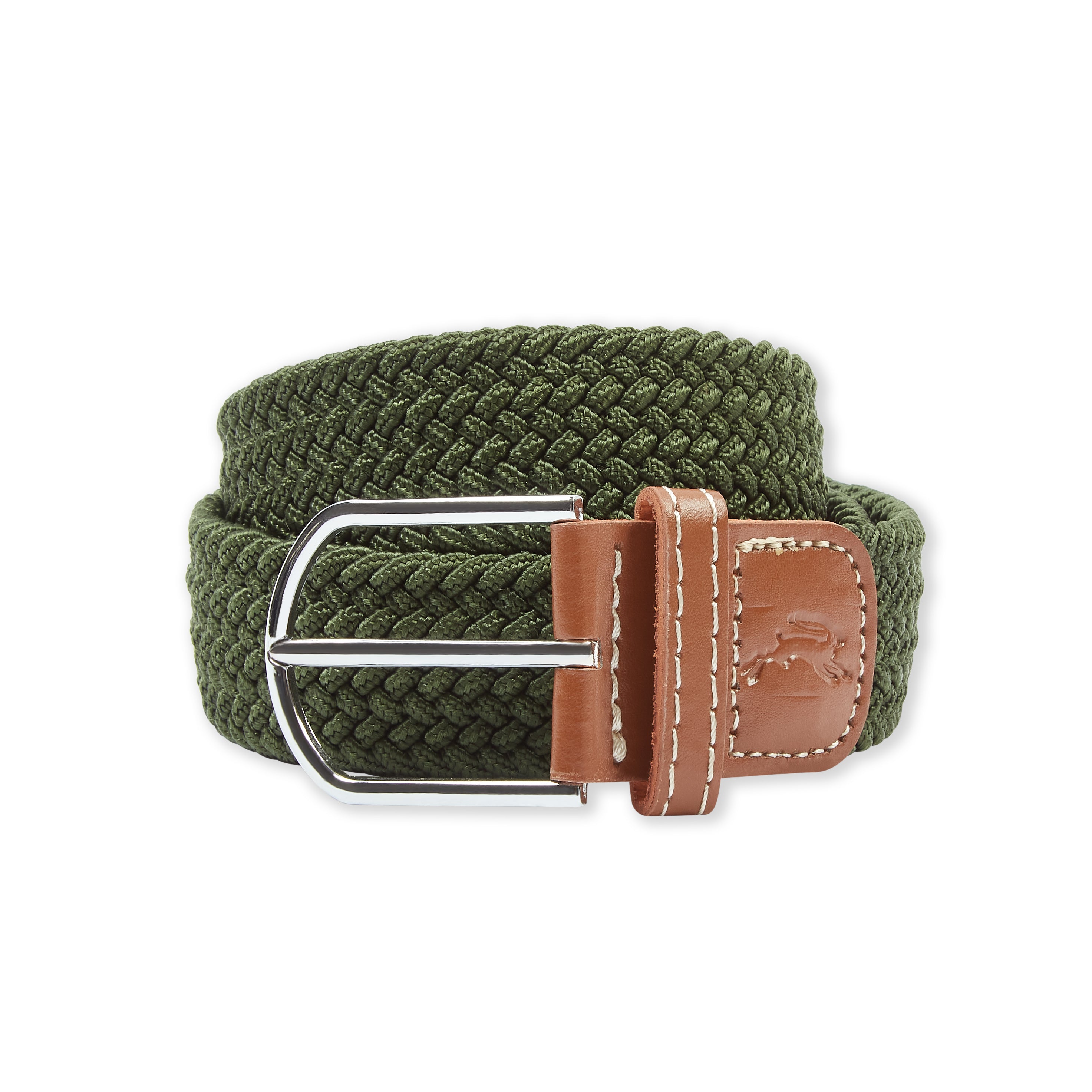 Burrows & Hare  One Size Woven Belt Green