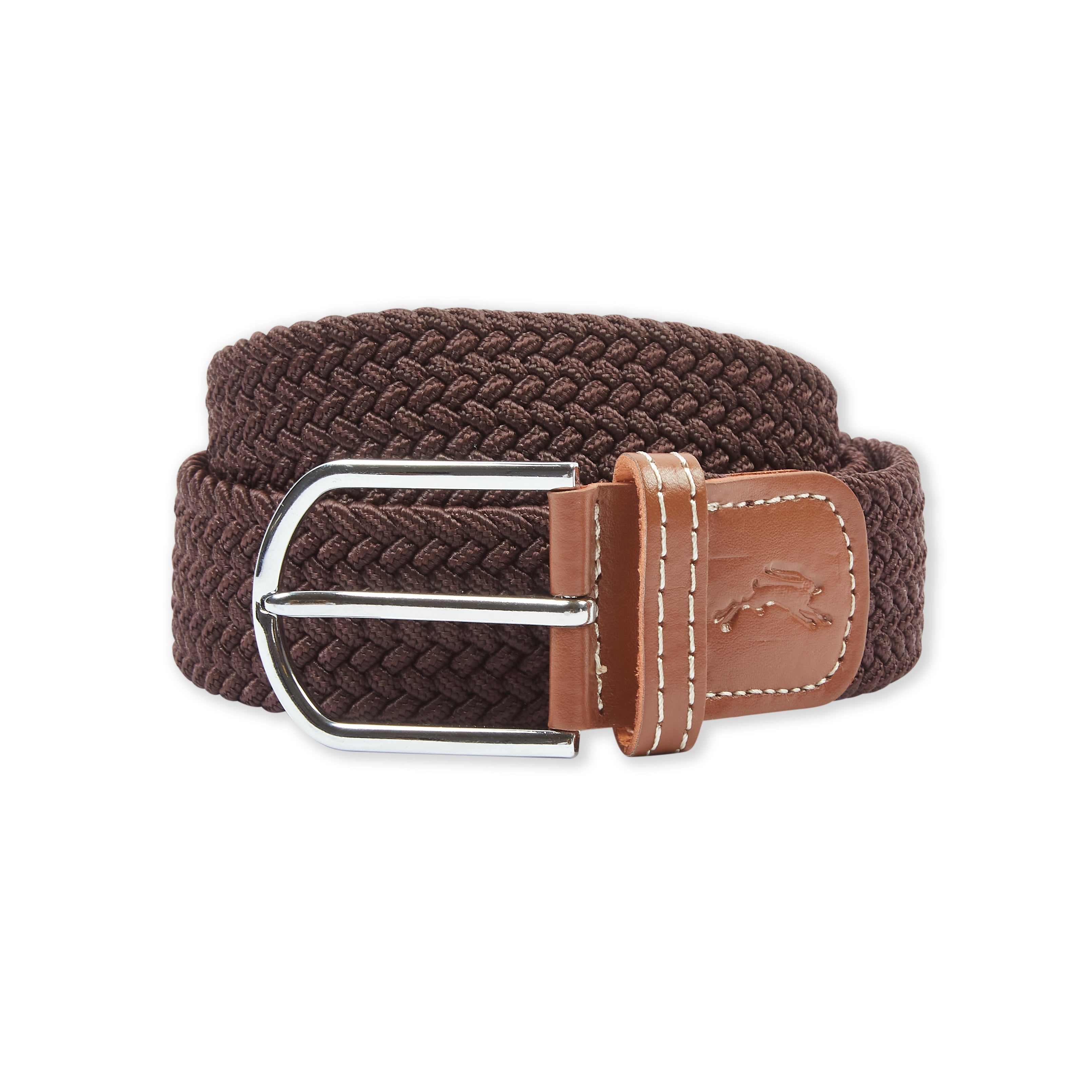 Burrows & Hare  One Size Woven Belt Dark Brown