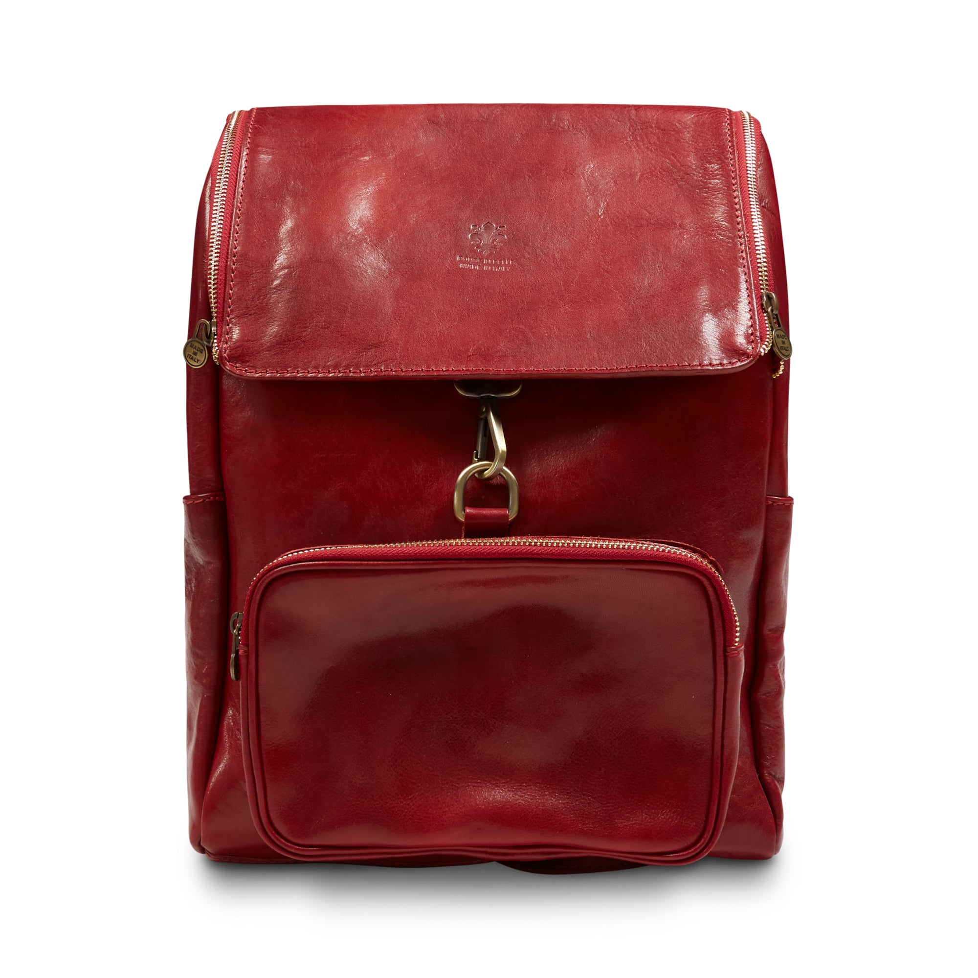 Burrows & Hare  Leather Backpack - Red