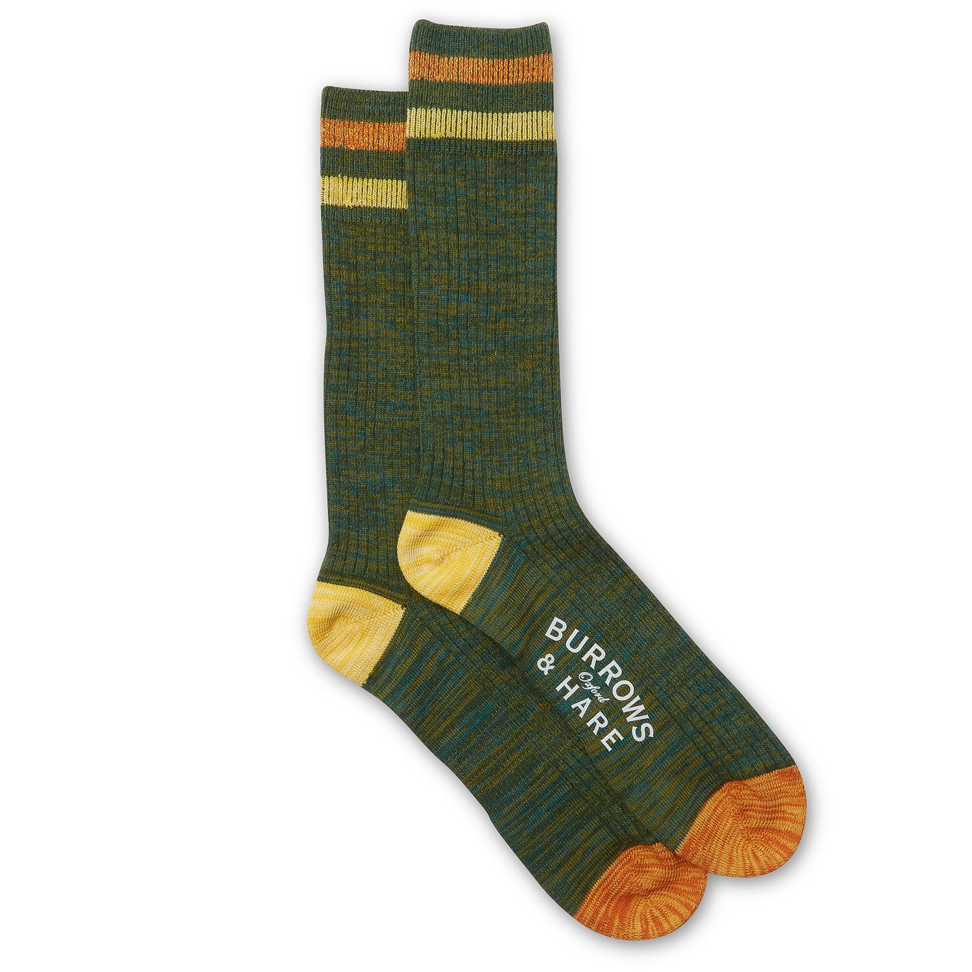 Burrows & Hare  Varsity Sock Green