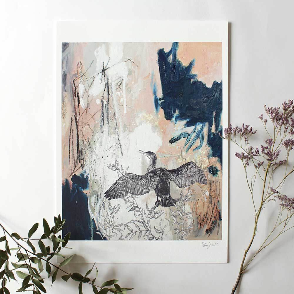sky siouki Cormorant – Giclee Art Print