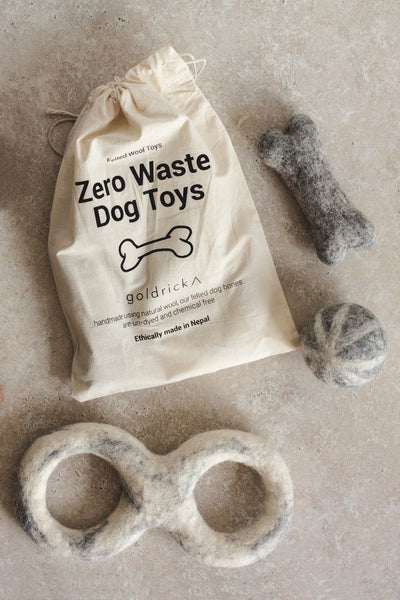 Goldrick Set of 3 Zero Waste Sustainable Wool Dog Toy Set