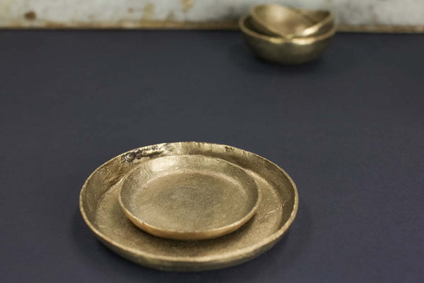 Nkuku Jahi - Brushed Gold Plate - Large