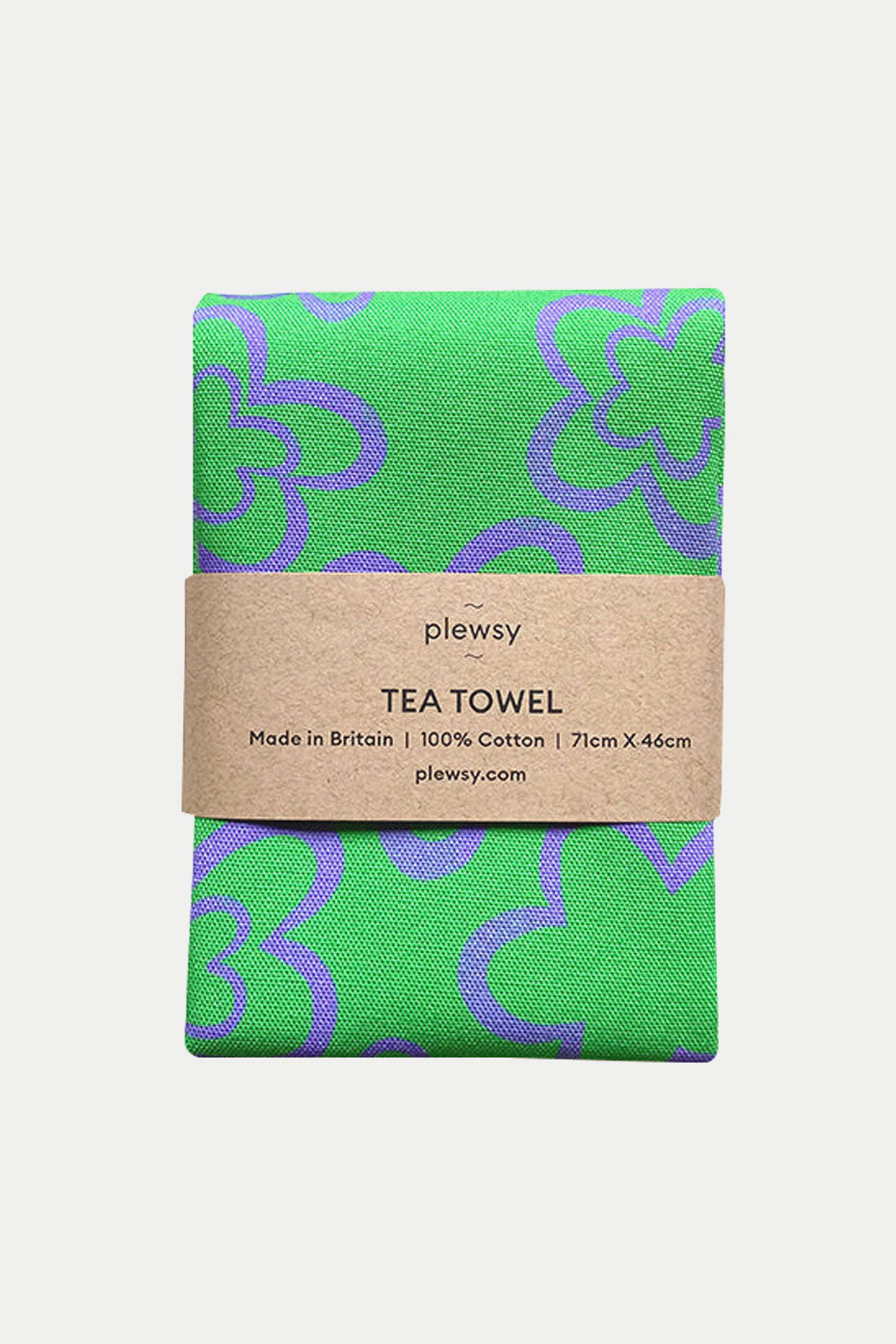 Plewsy Green And Purple Abstract Tea Towel