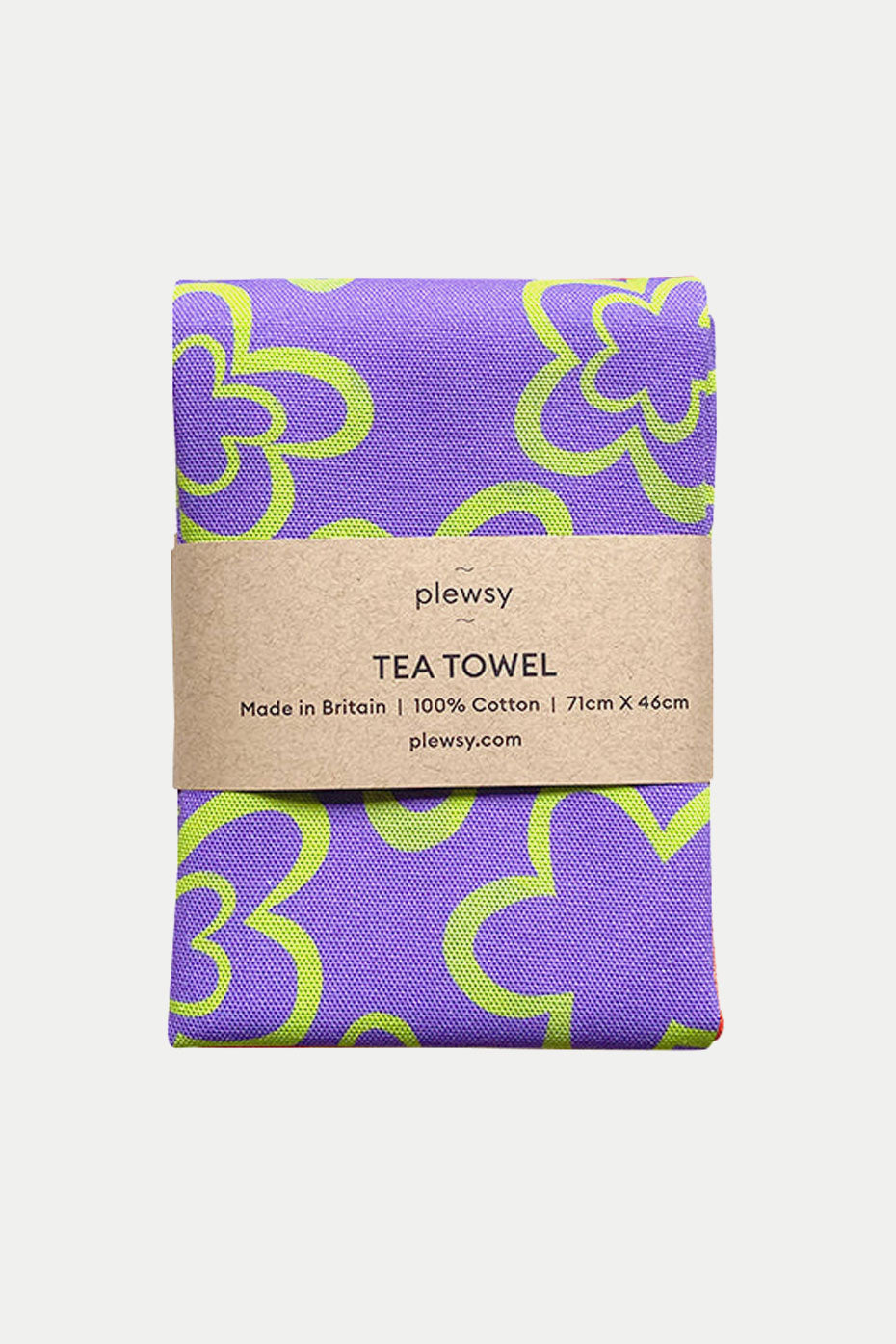 Plewsy Purple And Green Abstract Tea Towel