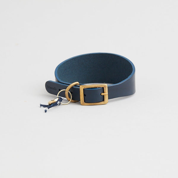 Kintails Large Navy Leather Sighthound  Dog Collar