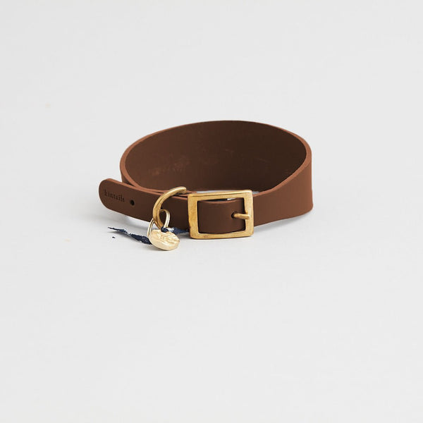 Kintails Medium  Brown Leather  Sighthound Dog Collar