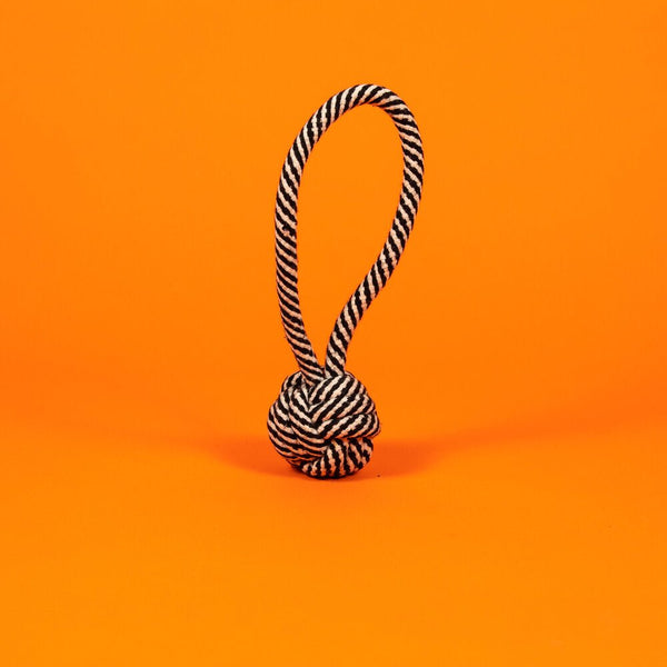 Black & White Small Rope Knot Toy