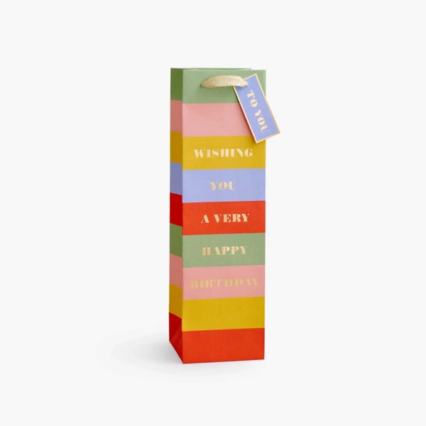 Rifle Paper Co. Birthday Wishes Wine Gift Bag