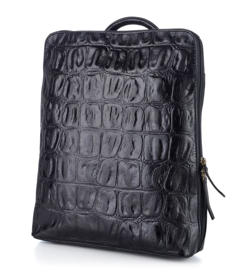 CollardManson Black Croc Backpack 