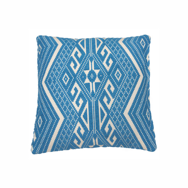 Pillow reference ikat turquoise white size 50x50