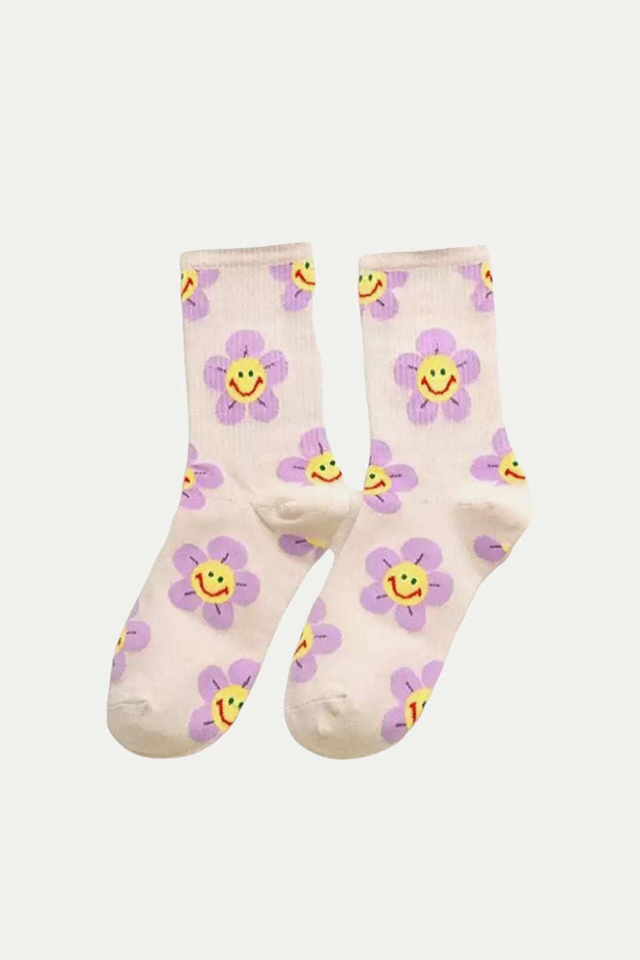 BB + DD Ecru Flower Socks