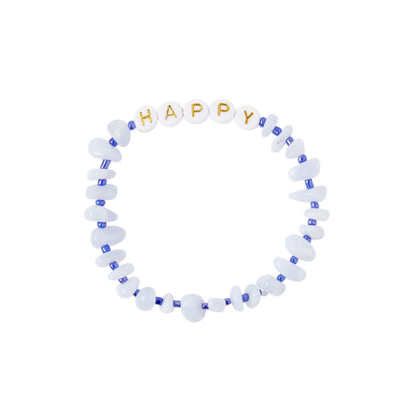 Blue Lace Agate “happy” Bracelet