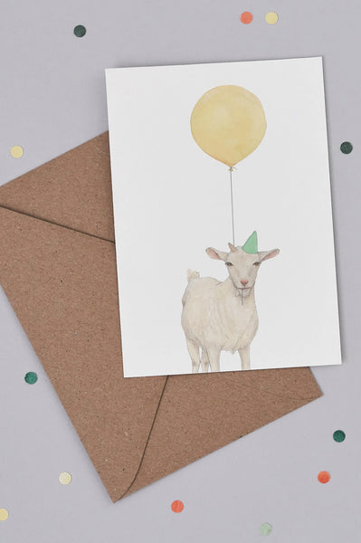 Mister Peebles Balloon Goat Card