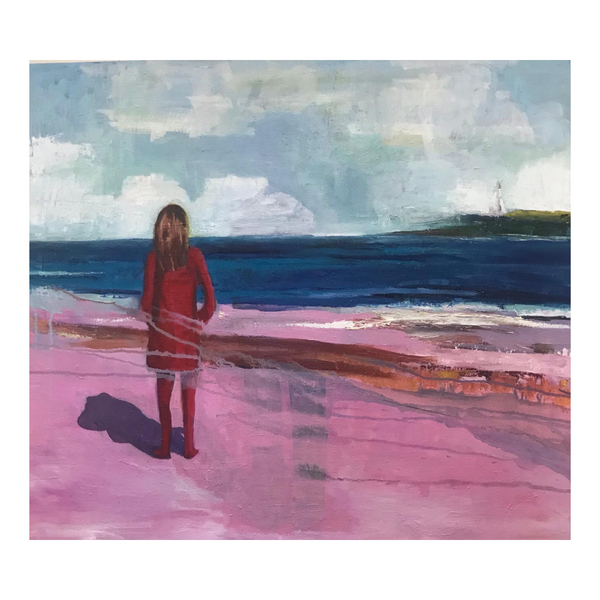 Bernie Clarkson 'Pink Sand, Purple Shadow' Oil Painting
