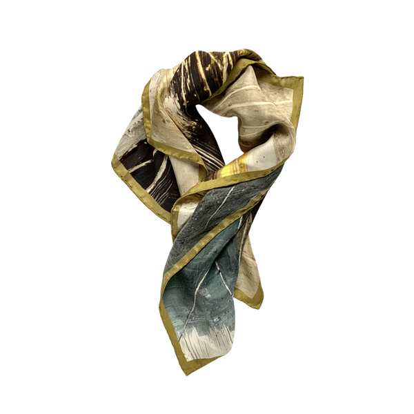 Moorland Abstract Art Print Square Silk Scarf