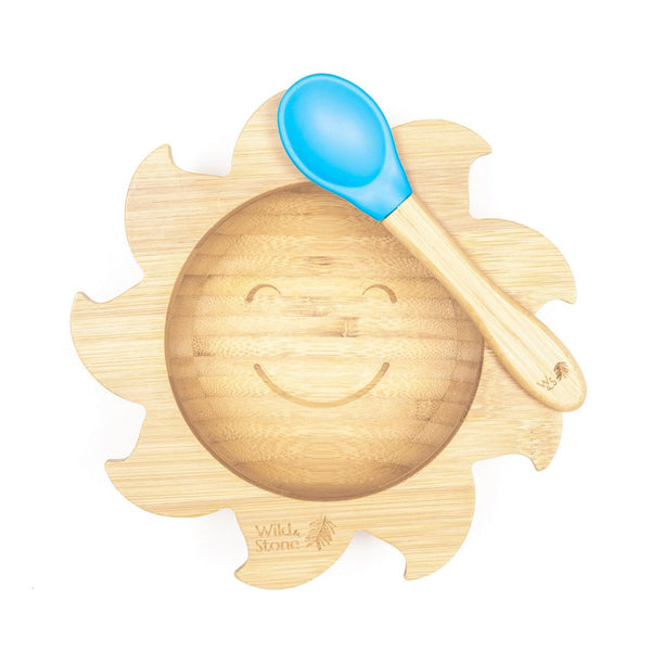 Wild and Stone Sunshine Feeding Bowl Bamboo With Suction Base And Spoon Set