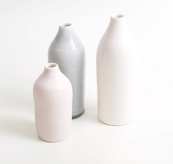 Linda Bloomfield Handmade Slim Porcelain Bottles By