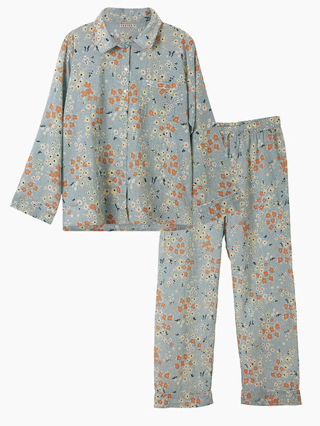 Flower Field Pyjama Set - Pastel Blue