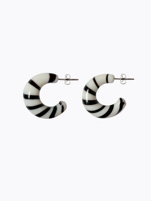 Monica Glass Earrings - Black/white