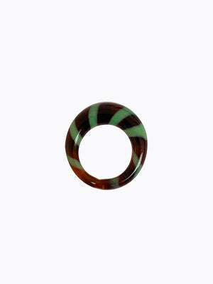 Suzy Glass Ring - Amber/green