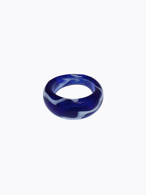 Oceania Glass Ring - Blue/white