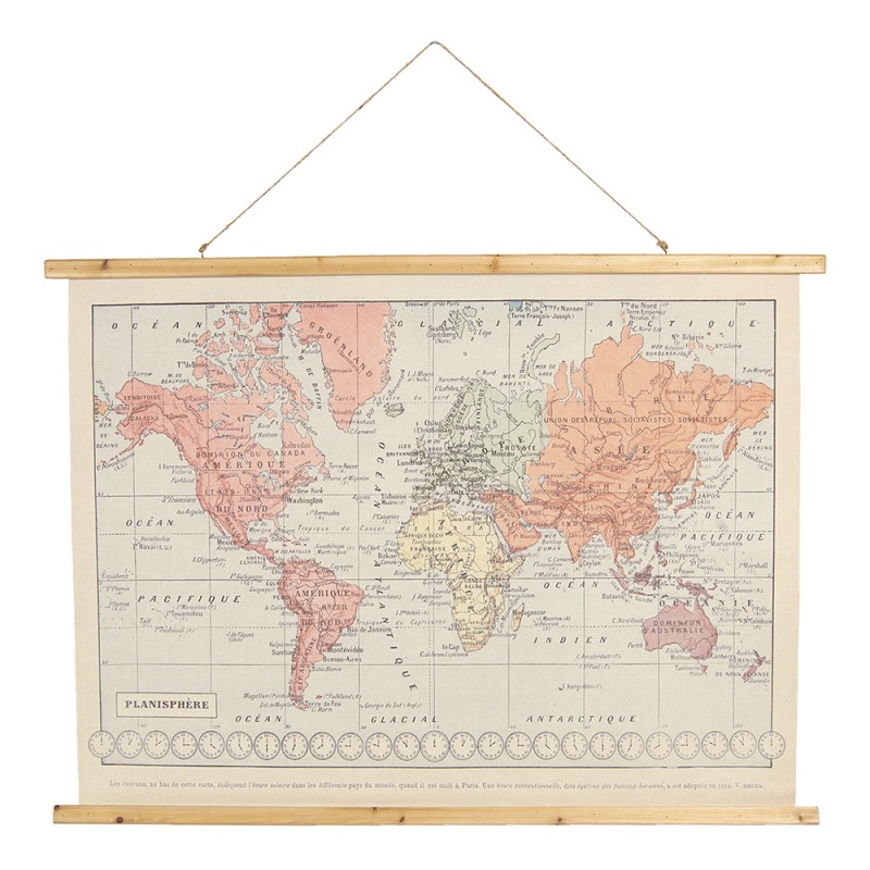 clayre & Eef Vintage Fabric World Map
