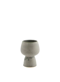 Madam Stoltz Small Grey and Green Stoneware Flower Pot