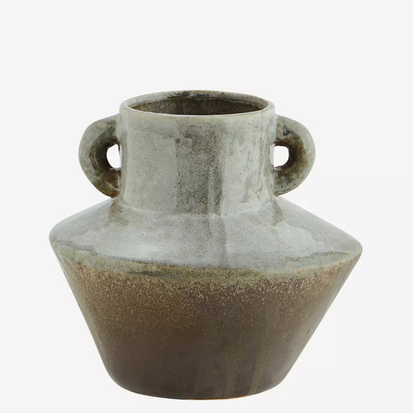 Stoneware Vase W/handles Liquen