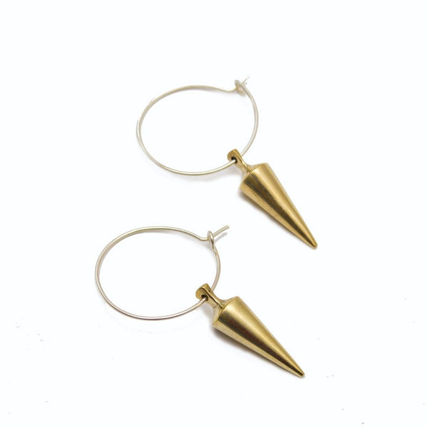 Signature Spike Small Charm Hoop Earrings